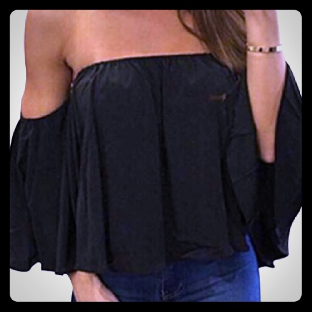 Off the shoulder chiffon blouse